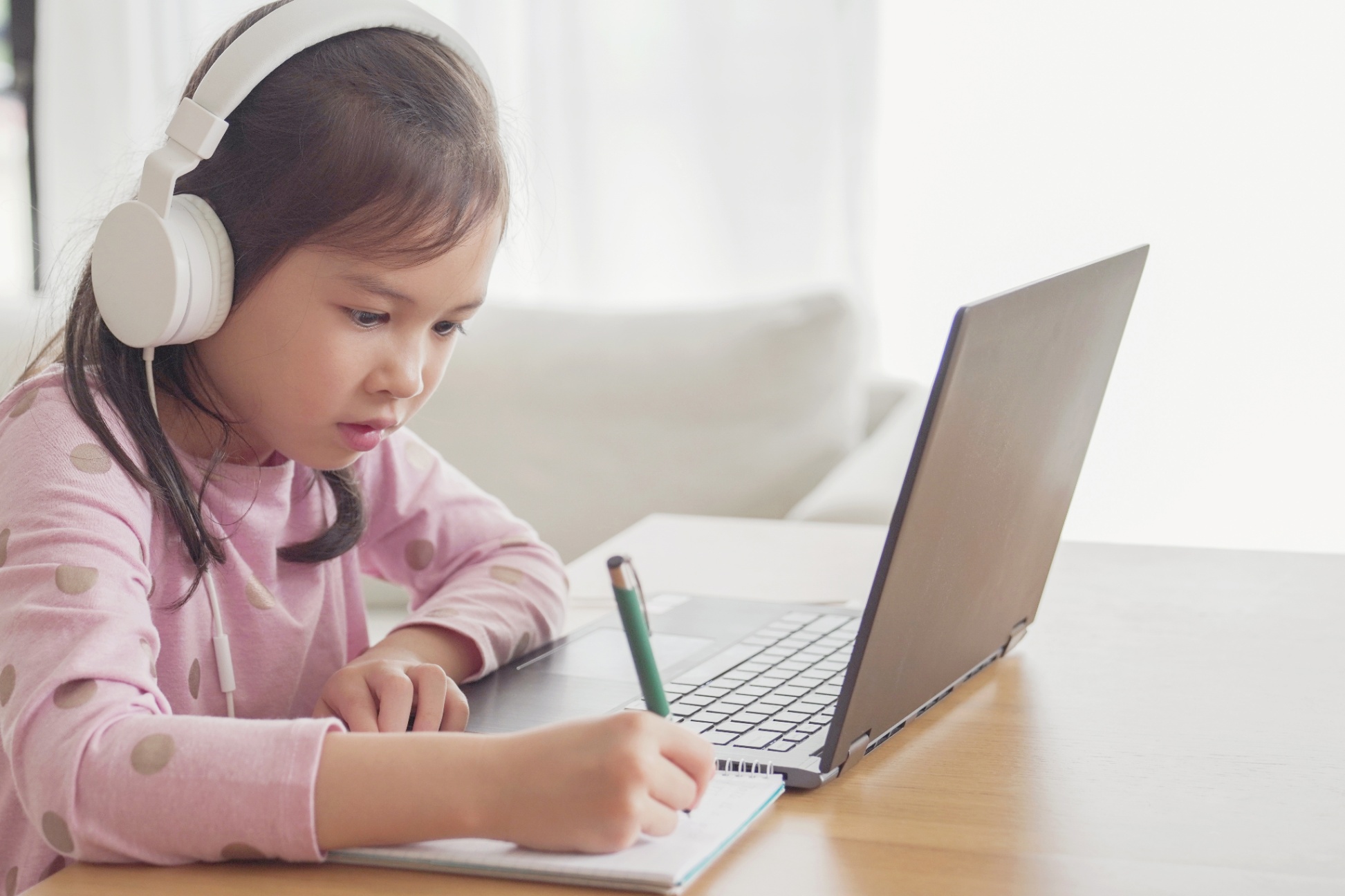 Student working at a computer